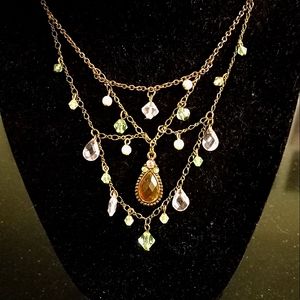 1928 brand layered chain and beaded Necklace